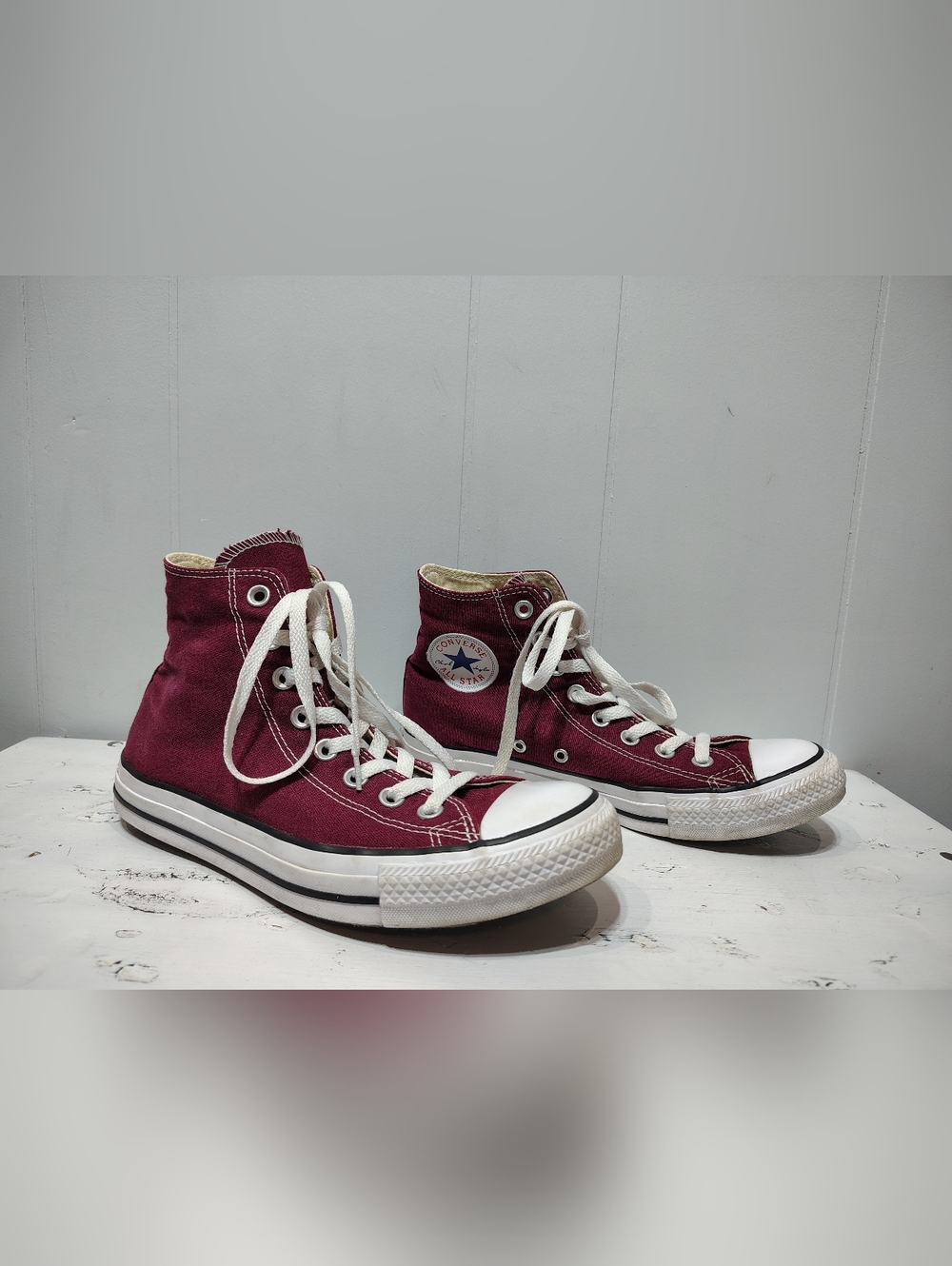 Converse Chuck Taylor All Star High Top Maroon Burgundy Sneakers Mens 7 Womens 9 - Picture 6 of 6